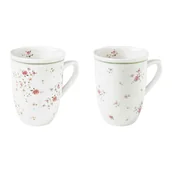Kubki - Zestaw 2 białych porcelanowych kubków Brandani Nonna Rosa - miniaturka - grafika 1