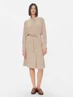 Sukienki - Tommy Hilfiger Sukienka koszulowa WW0WW40563 Beżowy Regular Fit - miniaturka - grafika 1