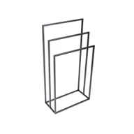 Ręczniki - Wieszak na ręczniki Natural Goods Berlin, wolnostojący wieszak na ręczniki z 2 lub 3 szynami na ręczniki, ręczniki kąpielowe i do suszenia prania, czarny, TRIO - miniaturka - grafika 1