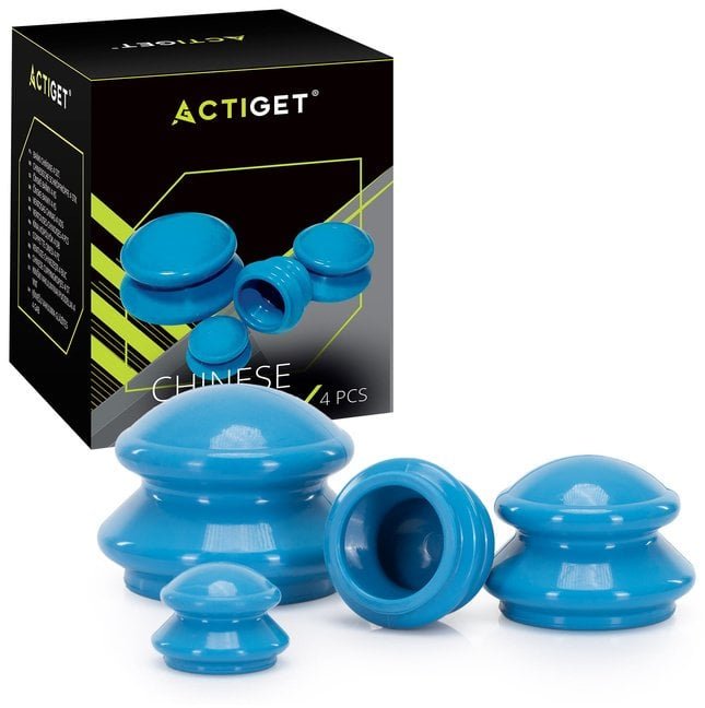 Masażer Bańki chińskie gumowe do masażu zestaw 4 szt. antycellulitowy niebieskie UNIWERSALNY