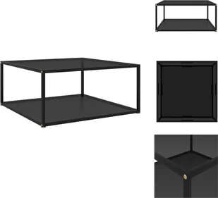 vidaXL Stolik kawowy czarny 80x80x35 cm szkło hartowane - Stoliki kawowe - Ławy i stoliki kawowe - miniaturka - grafika 1
