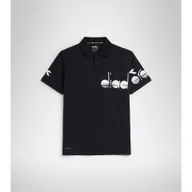Koszulki sportowe męskie - Koszulka do tenisa z krótkim rekawem męska Diadora SS POLO COACH black - miniaturka - grafika 1