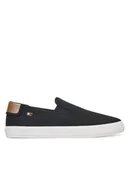 Trampki damskie - Tommy Hilfiger Tenisówki Vulc Canvas Slip-On Sneaker FW0FW08645 Czarny - miniaturka - grafika 1