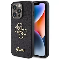 Etui i futerały do telefonów - Etui GUESS Glitter Script Big 4G do Apple iPhone 15 Pro Czarny - miniaturka - grafika 1