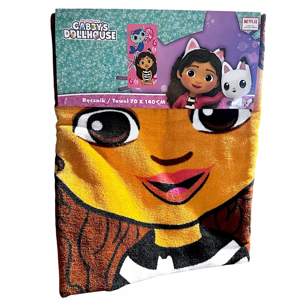 Gabby's Dollhouse Koci Domek Gabi Ręcznik Plażowy 100% Bawełna 70x140cm