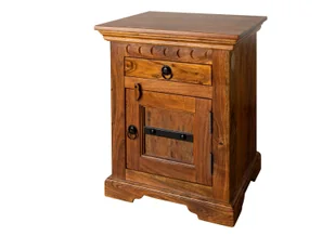 Szafka Nocna Oxford Honey #270 Drewniana 45X40X60 Cm Akacja Lakierowana B 7017 - Szafki nocne - miniaturka - grafika 1