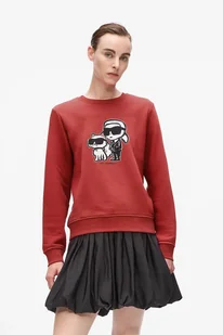 Karl Lagerfeld bluza damska kolor czerwony z nadrukiem A4W20045 - Bluzy damskie - miniaturka - grafika 1