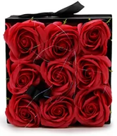 Dekoracje domu - Mydlany Flower Box - 9 Czerwonych Róż w Kwadratowym Pudełku - miniaturka - grafika 1