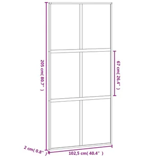 Drzwi przesuwne, czarne, 102,5x205cm, szkło hartowane aluminium 8721012120495 - Drzwi wewnętrzne - miniaturka - grafika 9