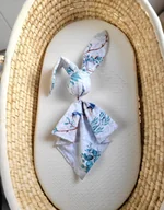 Maskotki i pluszaki - Miękka przytulanka kocyk króliczek z bawełny - Blue birds - miniaturka - grafika 1