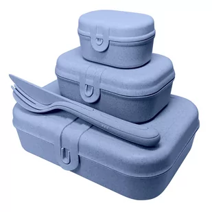 Lunchbox z przegródkami PASCAL READY, zestaw 3 pojemniczków + sztućce, KOZIOL - Lunch boxy - miniaturka - grafika 1