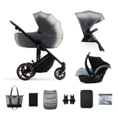 Wózki dziecięce - Kinderkraft Prime 2 wózek wielofunkcyjny 3w1 Shadow Grey - miniaturka - grafika 1
