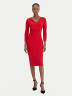Sukienki - Rinascimento Sukienka koktajlowa CFC0126655003 Czerwony Slim Fit - miniaturka - grafika 1