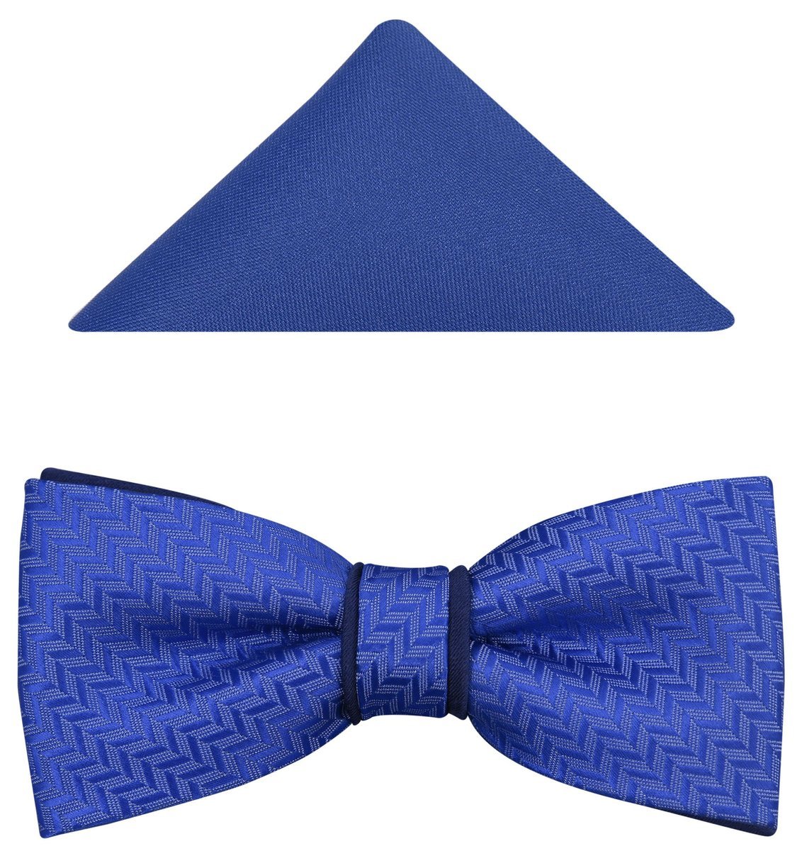 Niebiesko-granatowa mucha męska w jodełkę A2