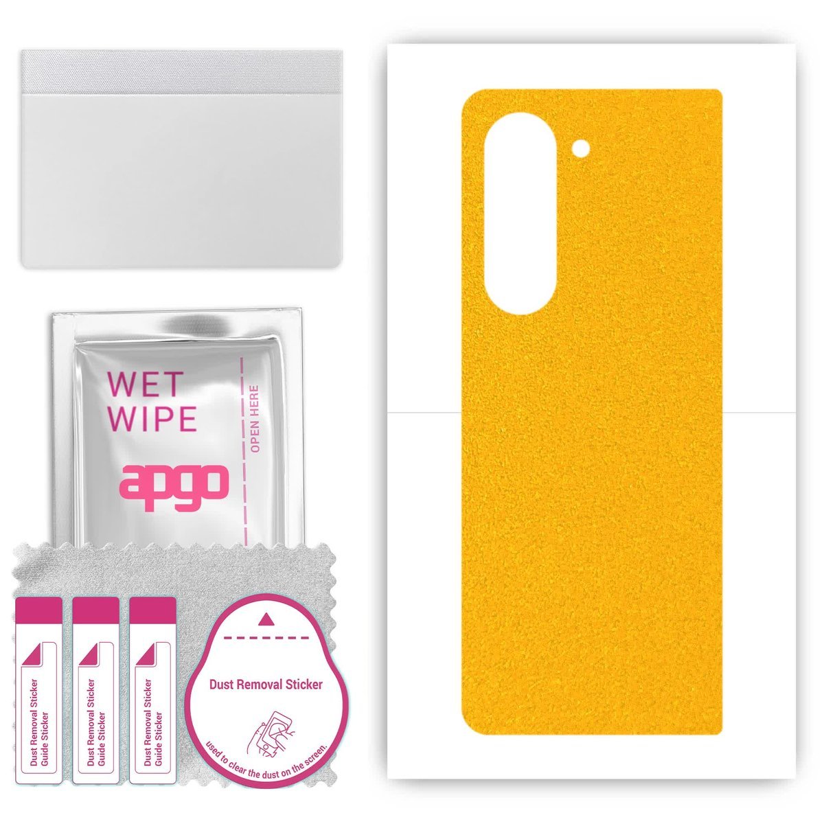 Folia naklejka skórka strukturalna na TYŁ do Samsung Galaxy Z Fold 6 - Żółty Pastel Matowy - apgo SKINS