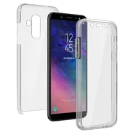 Etui i futerały do telefonów - Etui 360° do Samsunga Galaxy A6 Plus Elastyczny przód i sztywny tył — przezroczyste - miniaturka - grafika 1