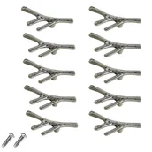 Zawiasy, okucia i inne akcesoria - 10 szt. zabytkowych gałek do szuflad szafkowych ze stopu cynku, uchwyty do szuflad w stylu rustykalnym (pojedynczy otwór, srebrny) - miniaturka - grafika 1