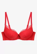 Biustonosze - Czerwony Koronkowy Biustonosz z Efektem Push-Up Dimettra - miniaturka - grafika 1