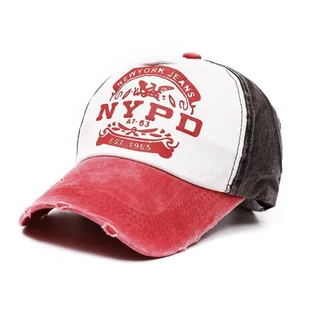 Czapka z Daszkiem bejsbolówka NYPD red-brown - Czapki damskie - miniaturka - grafika 1