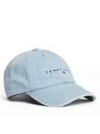 Czapki damskie - Tommy Jeans Czapka z daszkiem Linear Denim Cap AW0AW17912 Błękitny - miniaturka - grafika 1