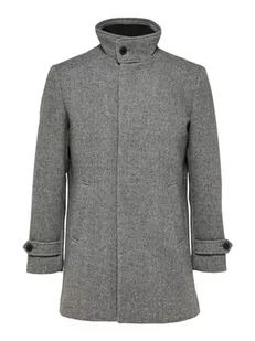 SELETED HOMME Slhreuben Wool Coat Noos męski krótki płaszcz, szary, XL - Płaszcze męskie - miniaturka - grafika 1