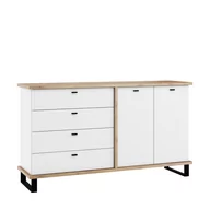 Komody - Komoda 2D4S CRO-07 Cross MebloCross Czarny Mat / Biały Mat - miniaturka - grafika 1