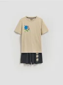 Skarpetki dla dzieci - Reserved - Dwuczęściowa piżama Sonic - beżowy - miniaturka - grafika 1