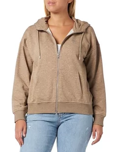 GANT Damska bluza z kapturem Rel Shield Zip Hoodie, Desert Brown, L - Bluzy damskie - miniaturka - grafika 1