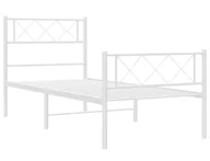 Łóżka - Białe pojedyncze łózko metalowe w stylu loft 90x200 cm P5-D00 - miniaturka - grafika 1