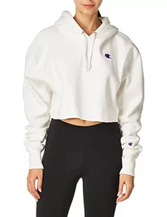 Champion Damska bluza z kapturem z odwróconym splotem, biały, M - Bluzy damskie - miniaturka - grafika 1