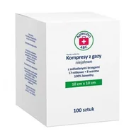 Apteczki i materiały opatrunkowe - SILESIAN PHARMA SP ZOO Kompresy z gazy niejałowe 17-nitkowe 8-warstwowe 10 x 10 cm x 100 szt Apteczka ABC - miniaturka - grafika 1