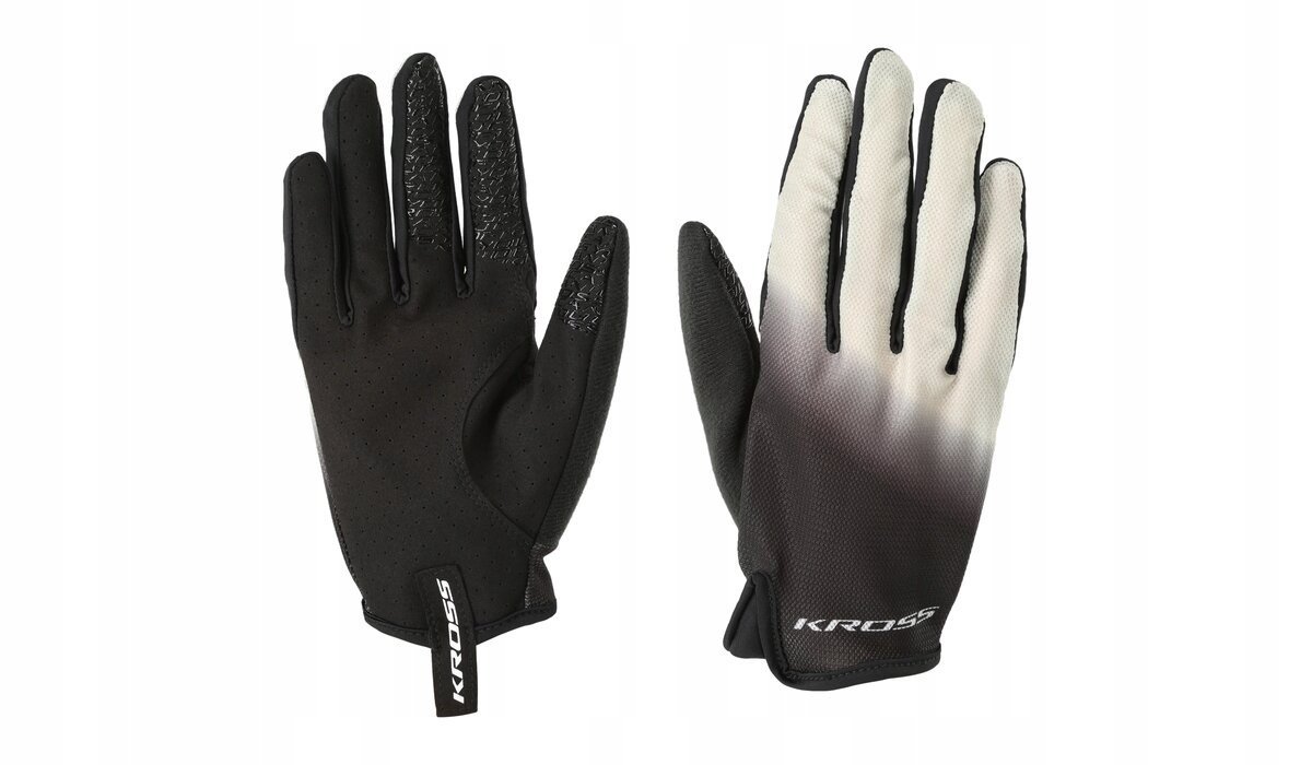 Rękawiczki rowerowe KROSS RACE LONG 3.0 S CZARNO SZARE