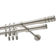 Karnisze - Karnisz DECASTYL Techno z kółkami Podwójny 320 cm Chrom Satyna - miniaturka - grafika 1