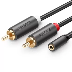 UGREEN Ugreen Premium kabel audio stereo 3,5 mm, wtyk jack do 2RCA, pozłacane styki, do smartfonów, MP3, tabletów, kina domowego, 20 cm - Kable - miniaturka - grafika 1