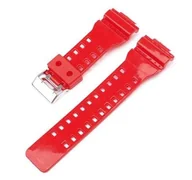 Akcesoria do smartwatchy - Opaska Pasek Bransoleta Smooth Casio G-Shock Ga-100 Ga-110 Gd-100 G-8900 Czerwona Glossy - miniaturka - grafika 1