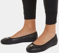 Baleriny - Tommy Hilfiger Baleriny Skórzane Damskie Czarne 41 Ż4C - miniaturka - grafika 1
