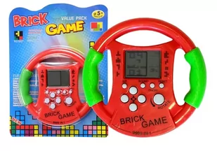 Import LEANToys Gra Elektroniczna Bricks Kierownica Czerwona - Zabawki interaktywne dla dzieci - miniaturka - grafika 1