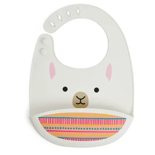 Skip hop Śliniak Silikonowy Zoo Lama - Śliniaki i fartuszki - miniaturka - grafika 2