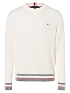 Swetry męskie - Tommy Hilfiger Sweter męski Mężczyźni Bawełna biały jednolity, M - miniaturka - grafika 1