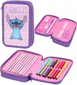 Piórniki - Piórnik Szkolny Stitch Rozkładany 2 Poziomy Kredki Flamastry dla Dzieci - miniaturka - grafika 1