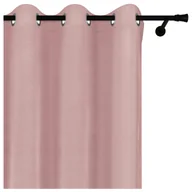 Zasłony - Voppi Zasłona welurowa różowa na przelotki kółka 140 x 260 cm elegancka zasłona dekoracyjna do sypialni salonu - miniaturka - grafika 1