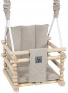 Place zabaw - HUŚTAWKA DLA DZIECI DO DOMU OGRODU POKOJU REGULOWANA USZTYWNIANA DREWNIANA - miniaturka - grafika 1