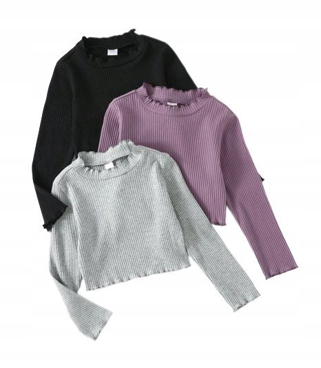 SHEIN 3PACK BLUZKA PRĄŻKOWANA DZIEWCZĘCA 110CM VUT