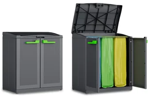 Kiss KIS szafka z tworzywa sztucznego "Moby Recycling", 1 sztuki, antracyt szary, 9961200 0708 02 9961200 0708 02 - Kosze na śmieci - miniaturka - grafika 1