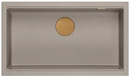 Zlewozmywaki - QUADRON Zlewozmywak (76x44) DASH 110 szarobeżowy, elementy miedziane HQD7644U4_PVDC1_U - miniaturka - grafika 1