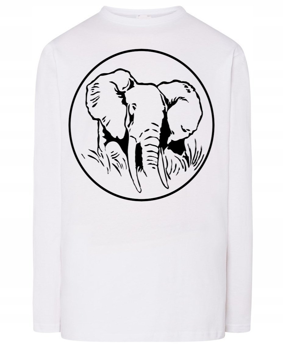Longsleeve męski nadruk ZWIERZĘ SŁOŃ r.5XL