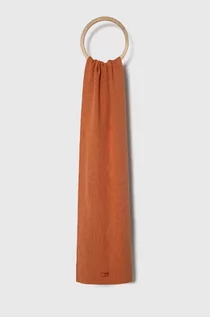 Apaszki i szaliki damskie - Calvin Klein szalik z domieszką wełny kolor pomarańczowy gładki - grafika 1