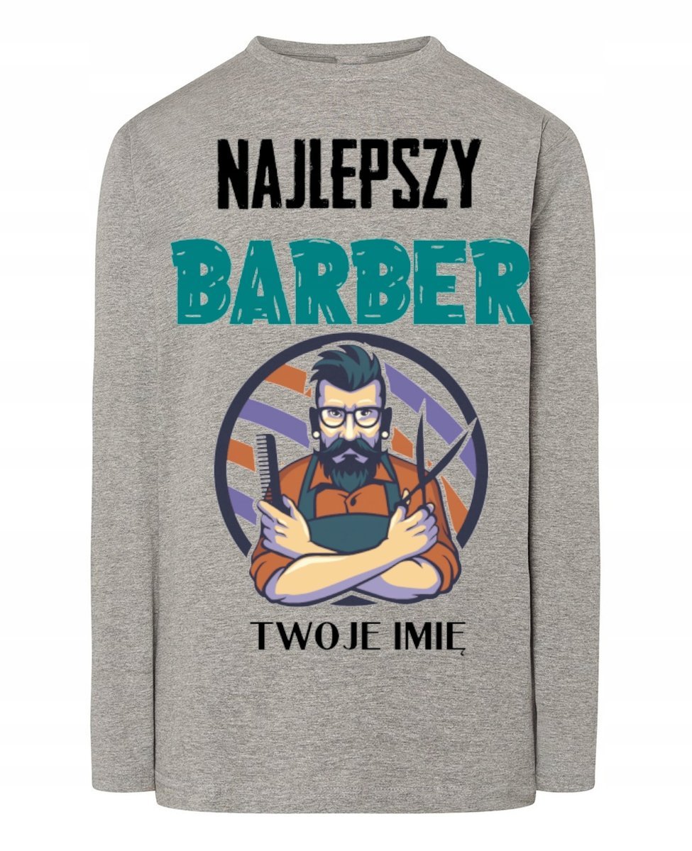 Longsleeve Najlepszy Barber Twoje Imię r.XS