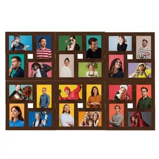 NA Ramka 24 zdjęcia 13x18 cm ciemnobrązowa MDF 332787 - Ramki na zdjęcia - miniaturka - grafika 1
