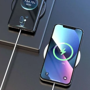 Ładowarka indukcyjna Qi szybka bezprzewodowa Uniwersalna Fast Charge 15W Czarna - Lampy pozostałe - miniaturka - grafika 5